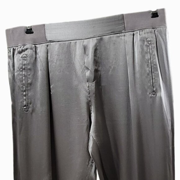 ATM Anthony Thomas Mellilo Silk Joggers Pants L Gray FLAW - Picture 4 of 10